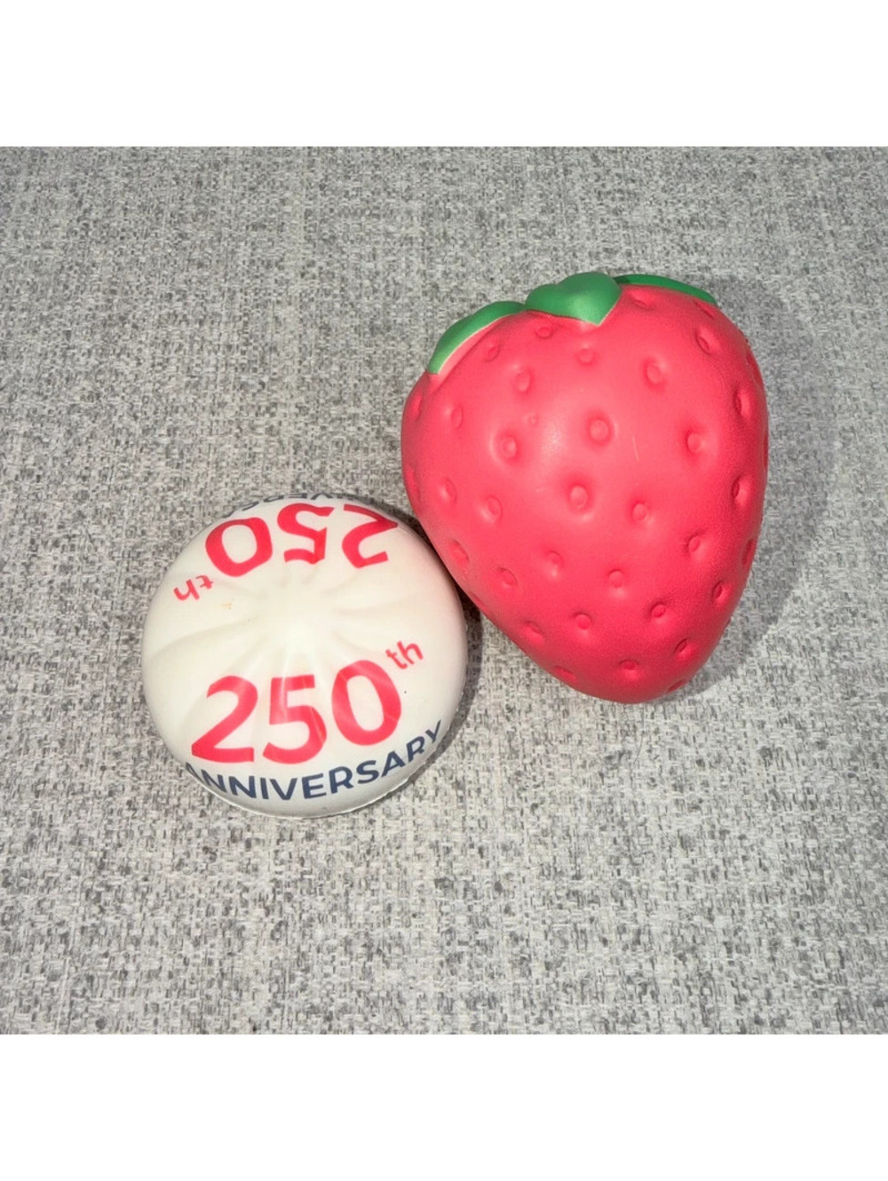 Strawberry & Dumpling Squishy Stress Ball 250th Soft Foam Sensory Fidget